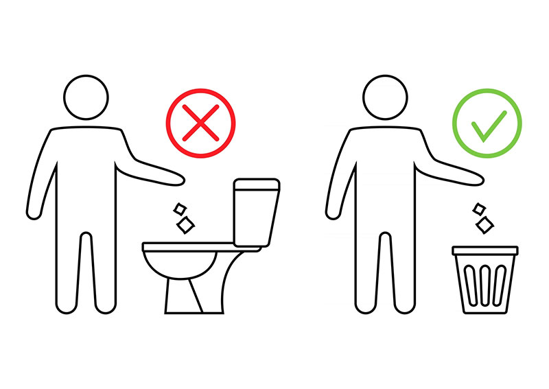 Don t flush used toilet paper