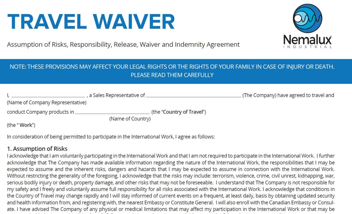 Check For Travel Waivers